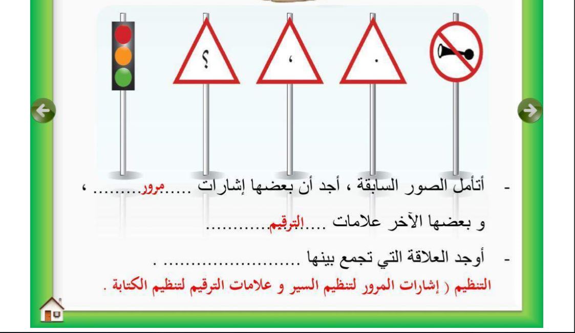 أتأمل الصور السابقة أجد ان بعضها إشارات المكتبة التعليمية